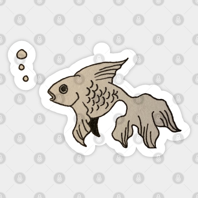 Textured goldfish doodle Sticker by ballooonfish